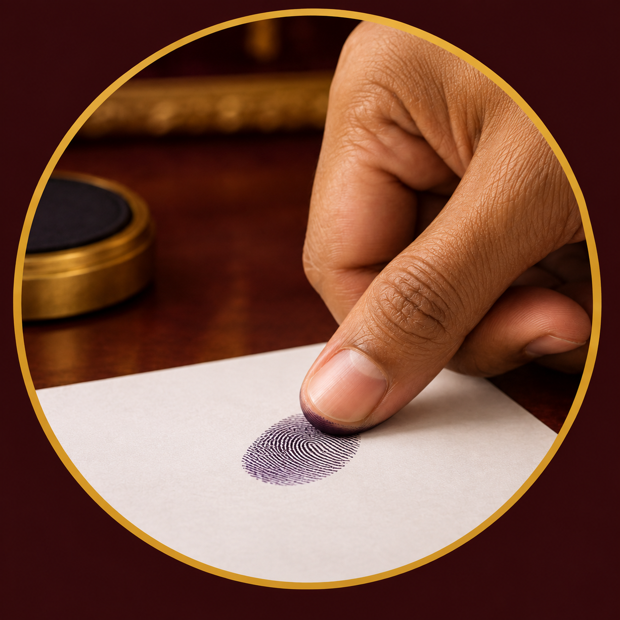 Place thumb on paper